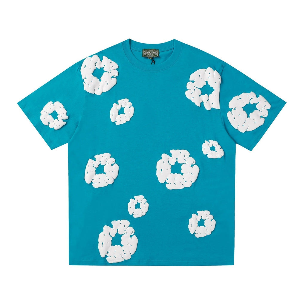 Denim Tears Outfit:T-shirt/Shorts (Separate Purchase Options) Puff Print Short Sleeve T-shirt Loose Couple Shorts Suit