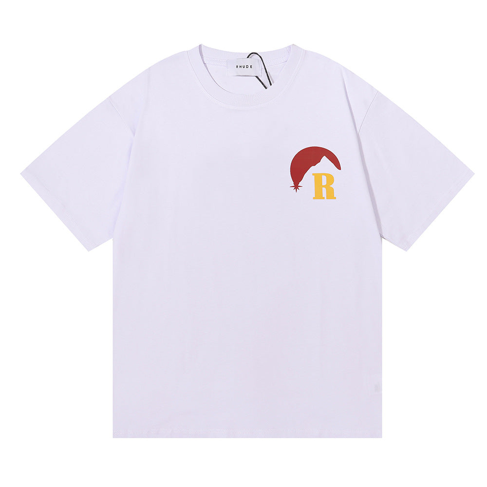 Rhude T-shirt Sunset Design Sense Printed Short Sleeve T-shirt