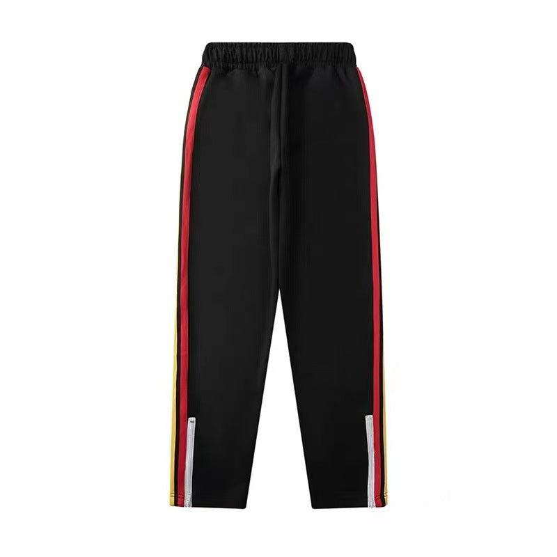 Palm Angle Pants Palm Angels Rainbow Striped Pants Men's and Women's Casual Trousers Loose Ins